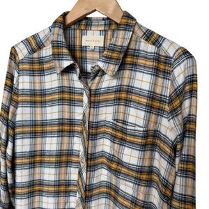 Melloday Women's Plaid Button-Up Shirt Multicolor Size M Long Sleeve Soft Fabric